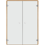 Дверь для сауны Harvia (Харвия) двойная 150х190 прямая ольха/прозрачная
